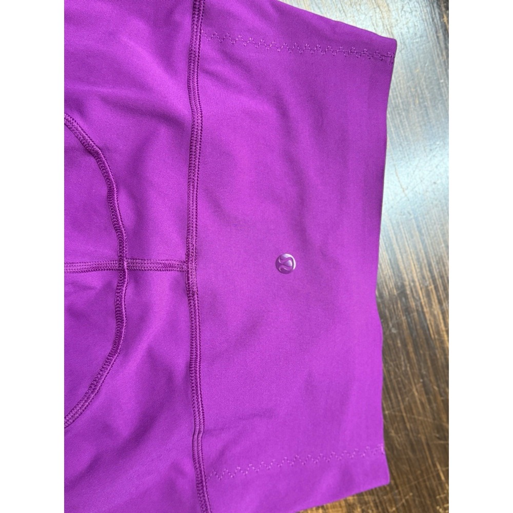 Lululemon Wunder Under High Rise Ankle Leggings Purple Womens Size 6 Mesh